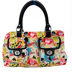 Vntg Disney World Park Authentic Original Classic Collage Purse Hand Bag Satchel